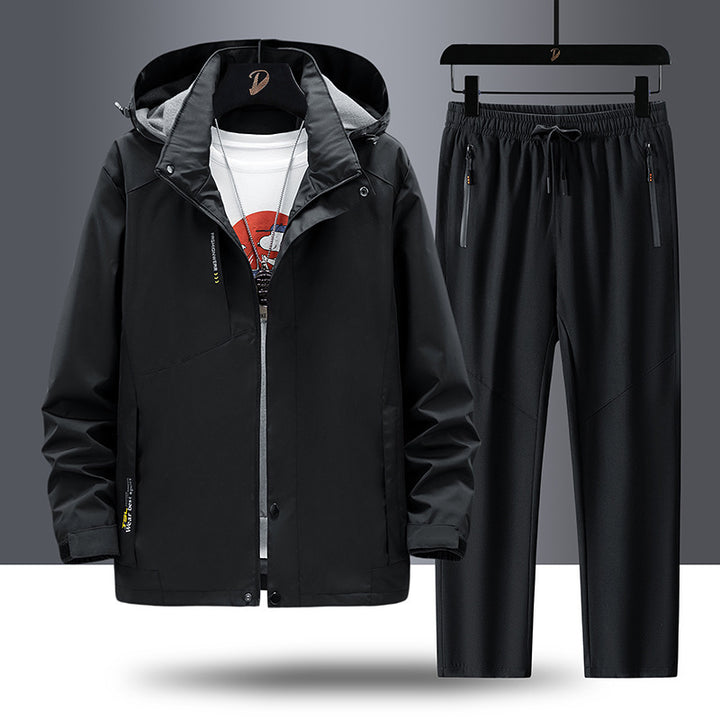 Herren Wetterfeste Outdoorjacke und Sporthose Drune