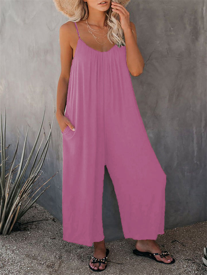 Damen Lässiger Jumpsuit mit weitem Schnitt und praktischen Taschen Drune