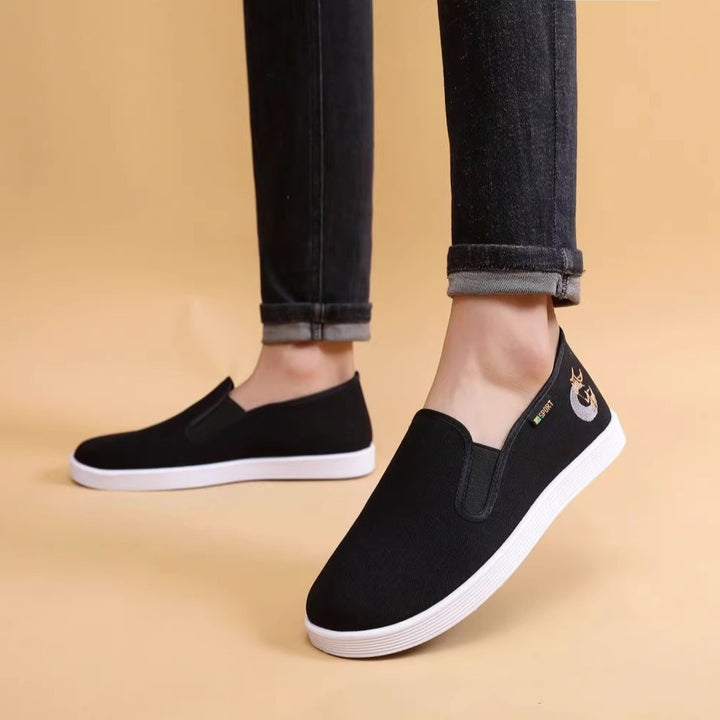 Herren Baumwoll-Slip-On mit gesticktem Motiv und rutschfester Gummisohle Drune