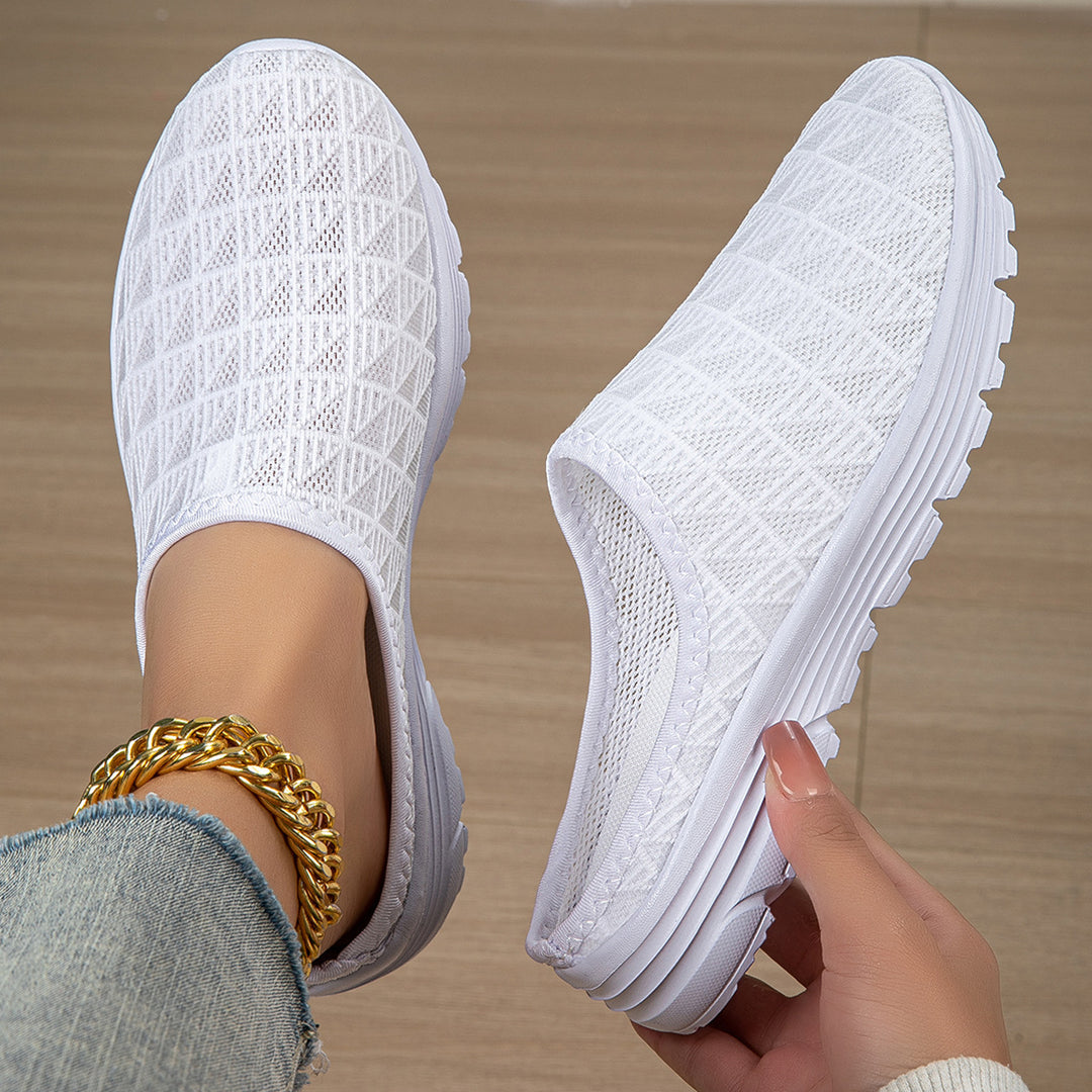 Damen nan atmungsaktiver Netz-Slipper mit Diamantstruktur-Obermaterial und gedämpfter Leichtsohle Drune