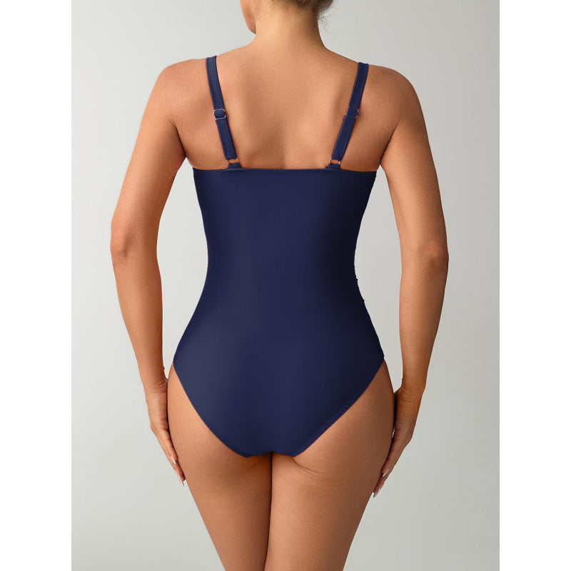 Damen Einteiler Badeanzug mit raffinierten Schmuckdetails und figurformendem Design Drune