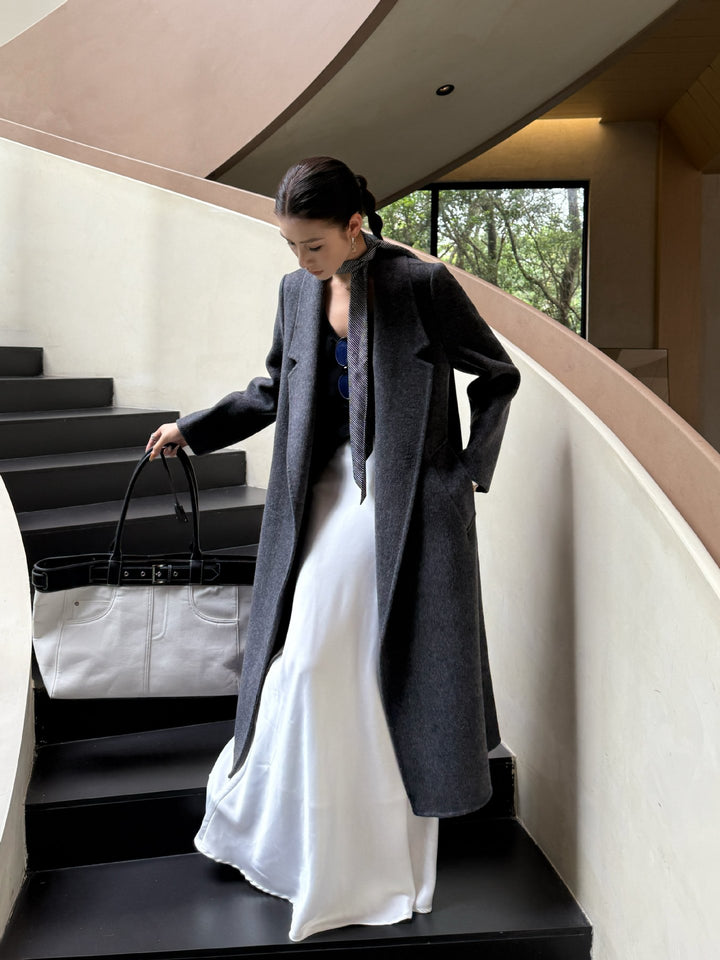 Damen Oversize Wollmantel mit strukturierter Schulterpartie und elegantem Revers Drune