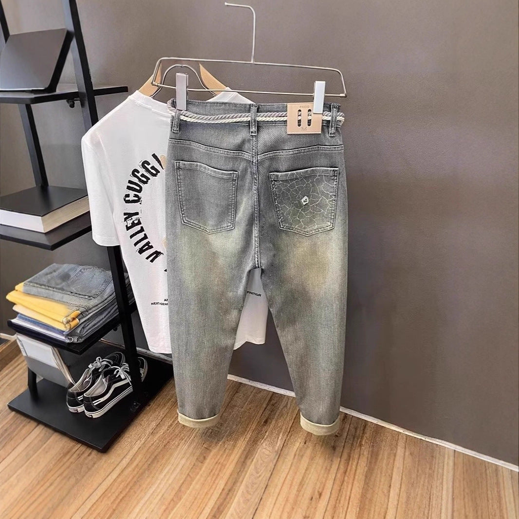 Damen Modische Denim-Cargo-Hose Drune