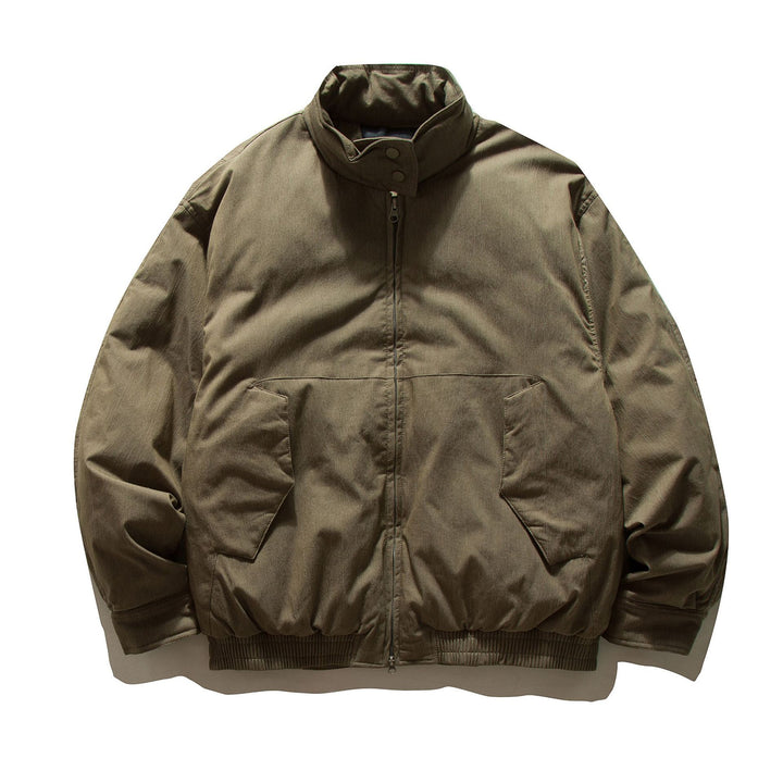 Herren Kurz geschnittene isolierte Blousonjacke im Field‑Look mit hohem Stehkragen und Pattentaschen Drune