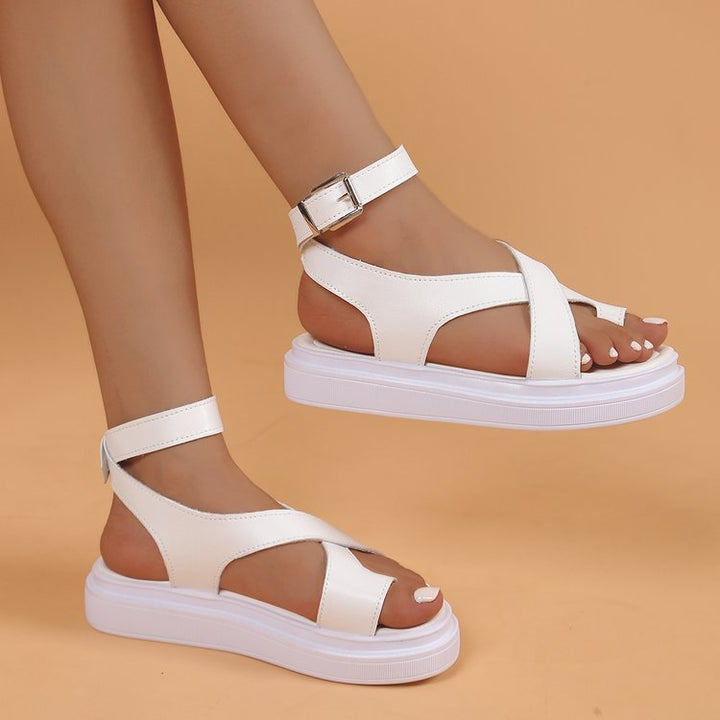 Damen Wedge-Sandalen mit verstellbarem Riemendesign und komfortabler Plateau-Sohle Drune