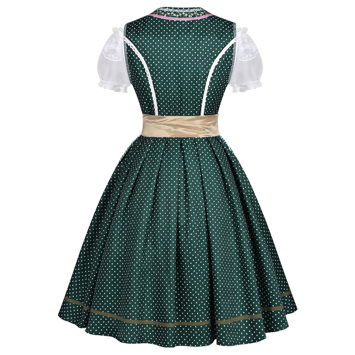 Damen nan traditionelles Dirndlkleid mit Schnürung und abnehmbarer Schürze Drune