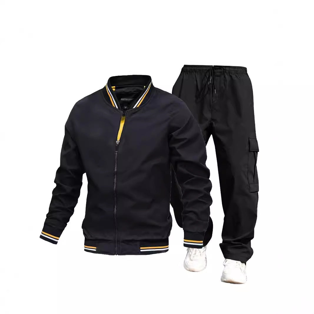 Herren Sportliche Jacke und Cargo-Hose Set Drune