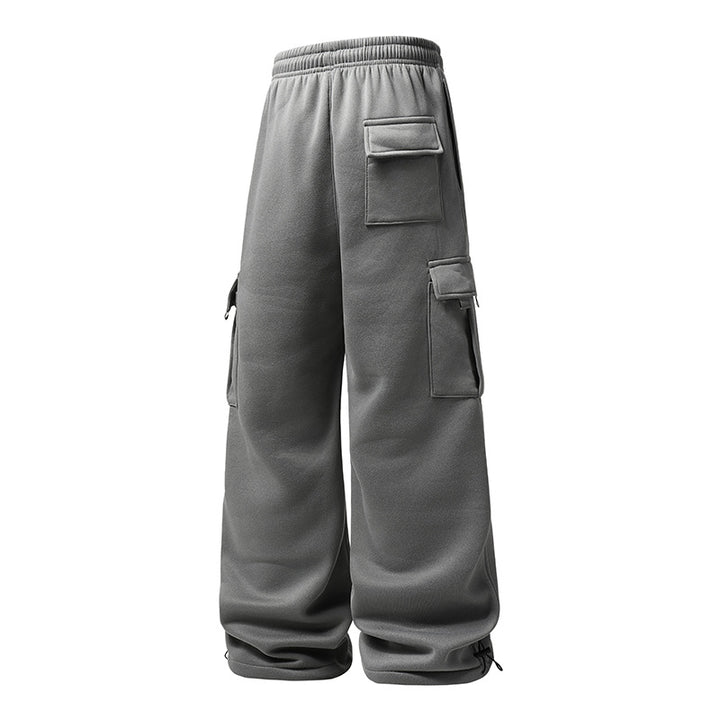 Herren Weite Cargo-Jogginghose mit Thermofleece, Tunnelzugbund & verstellbaren Beinabschlüssen Drune