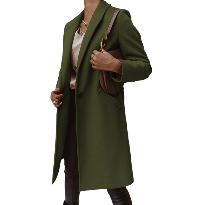 Damen eleganter Longblazer mit schmalem Schnitt und praktischen Taschen Drune
