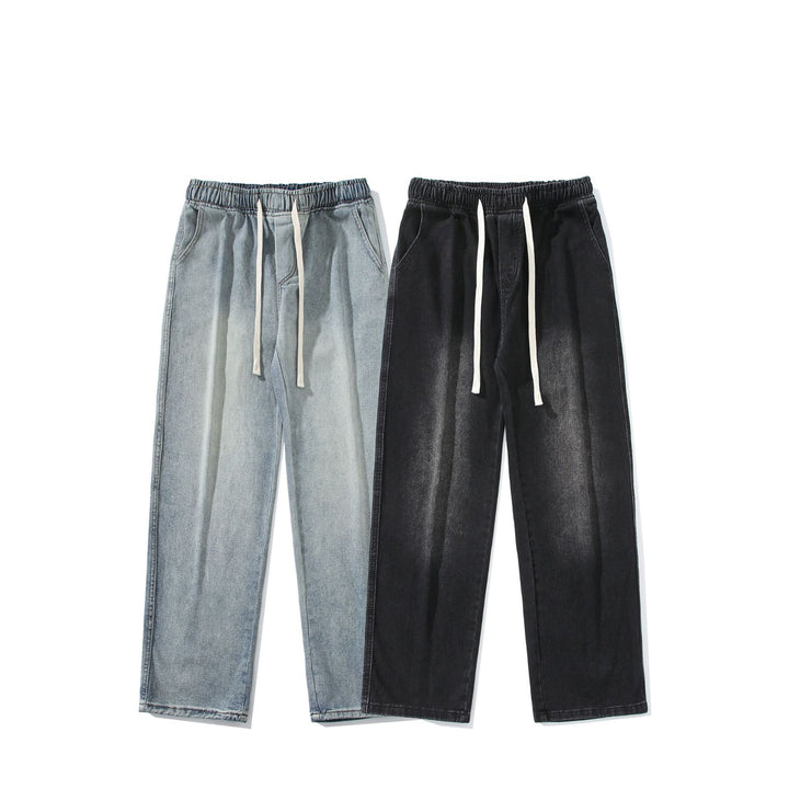 Herren Relaxed-Fit Denim-Jogginghose mit elastischem Tunnelzugbund und geradem Bein Drune