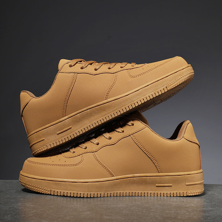Herren Minimalistischer Low-Top Freizeitleder-Sneaker mit gepolstertem Knöchelkragen und rutschfester Profilsohle Drune