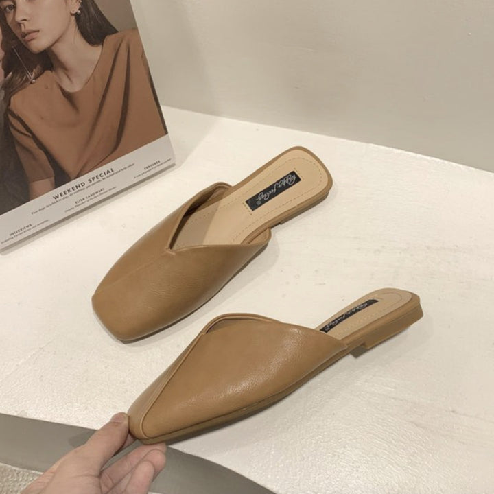 Damen Modische Mules mit elegantem V-Ausschnitt Drune