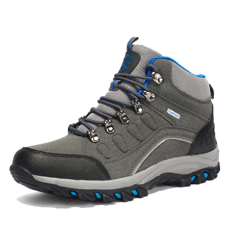 Damen Knöchelhoher Trekkingstiefel mit Wildleder‑Optik, Metallhaken‑Schnürung und griffiger Mehrzonenprofilsohle Drune