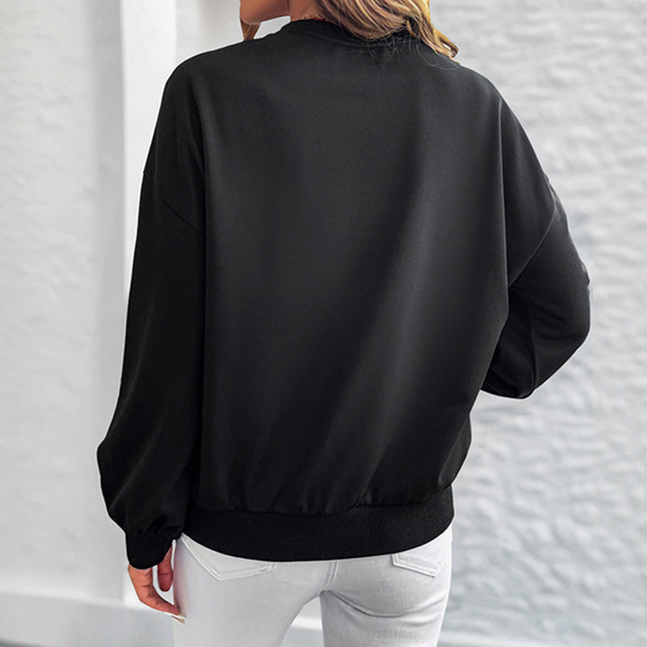 Damen Sweatshirt mit Herzprint und Balloon-Ärmeln Drune