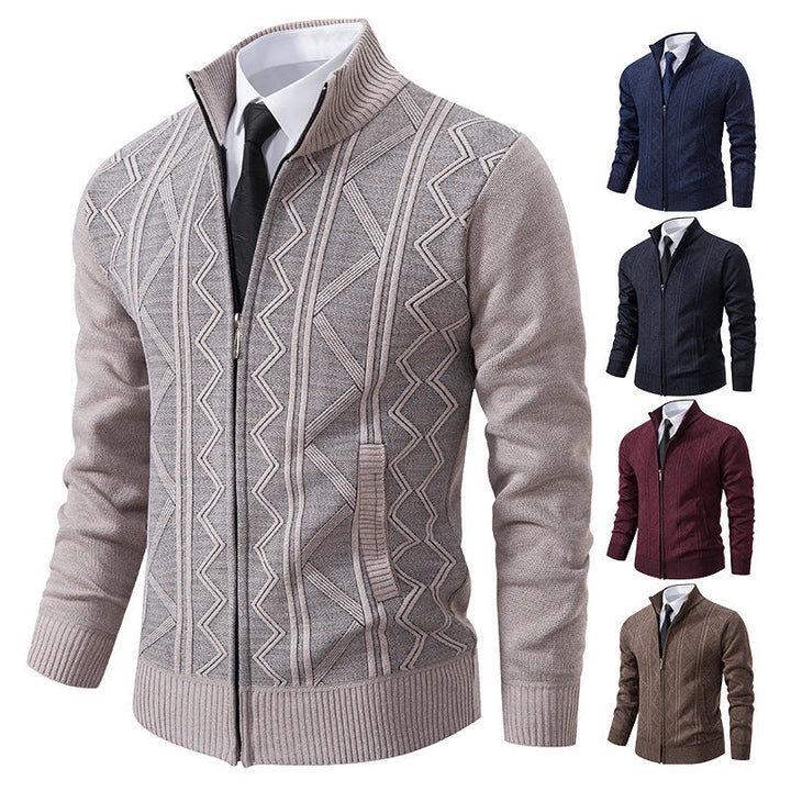 Herren Strickjacke mit modernem Zopfmuster Drune