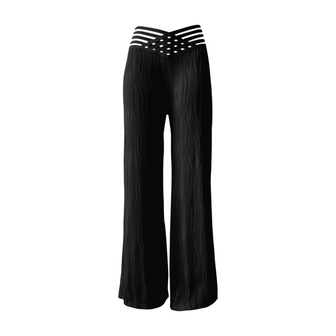 Damen Elegante Weitbeinige Stoffhose mit hochtailliertem Design Drune