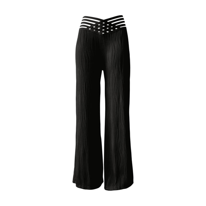 Damen Elegante Weitbeinige Stoffhose mit hochtailliertem Design Drune