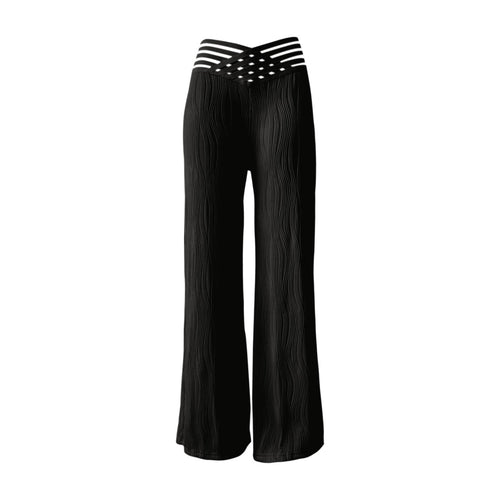 Damen Elegante Weitbeinige Stoffhose mit hochtailliertem Design Drune