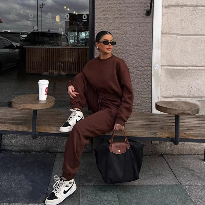 Damen lässiges Sweatshirt und Jogginghose Set Drune