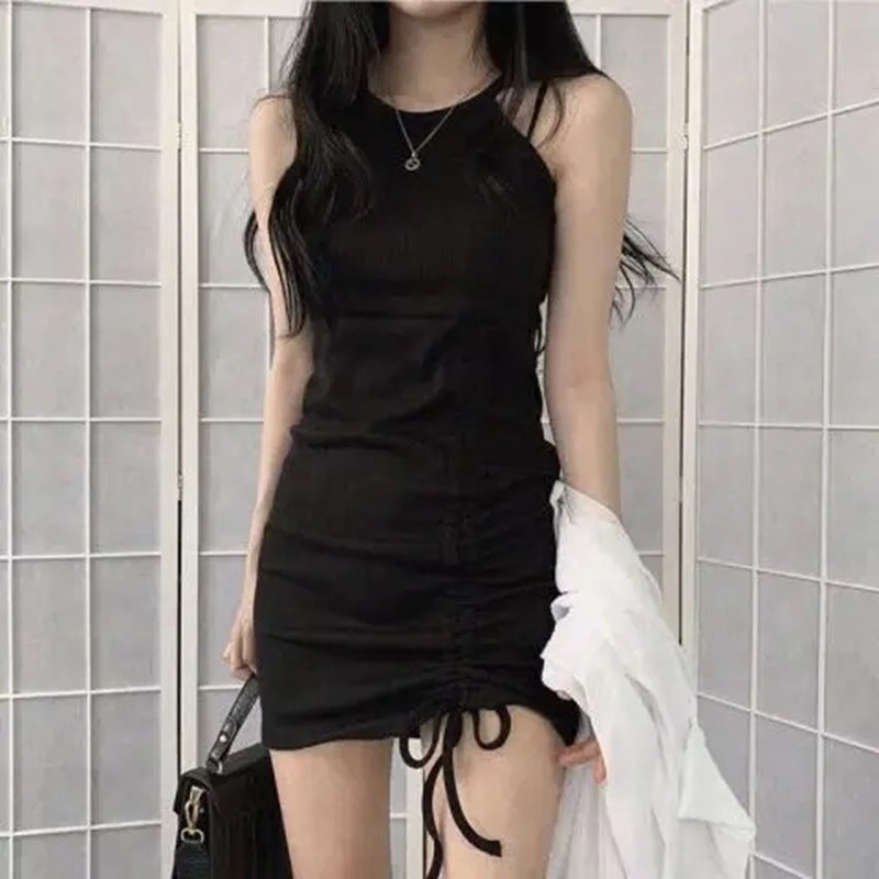 Damen figurbetontes Minikleid mit Raffung Drune