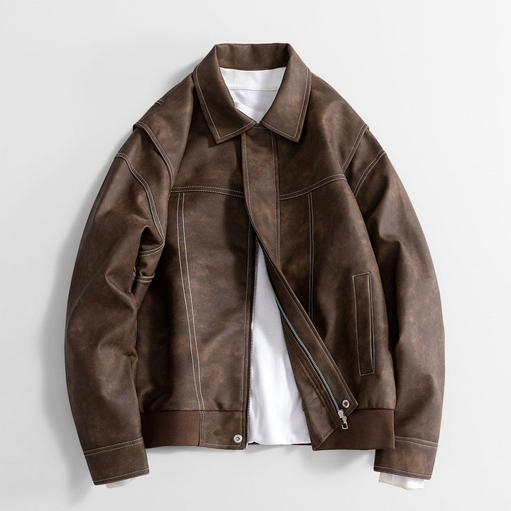 Herren Moderne Blousonjacke aus Kunstleder Drune