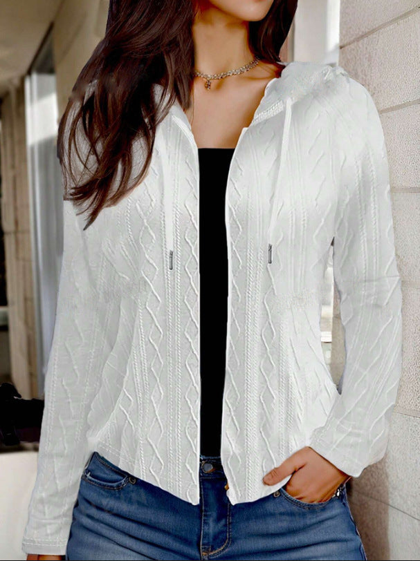 Damen leichte Kapuzenjacke im Strickdesign Drune