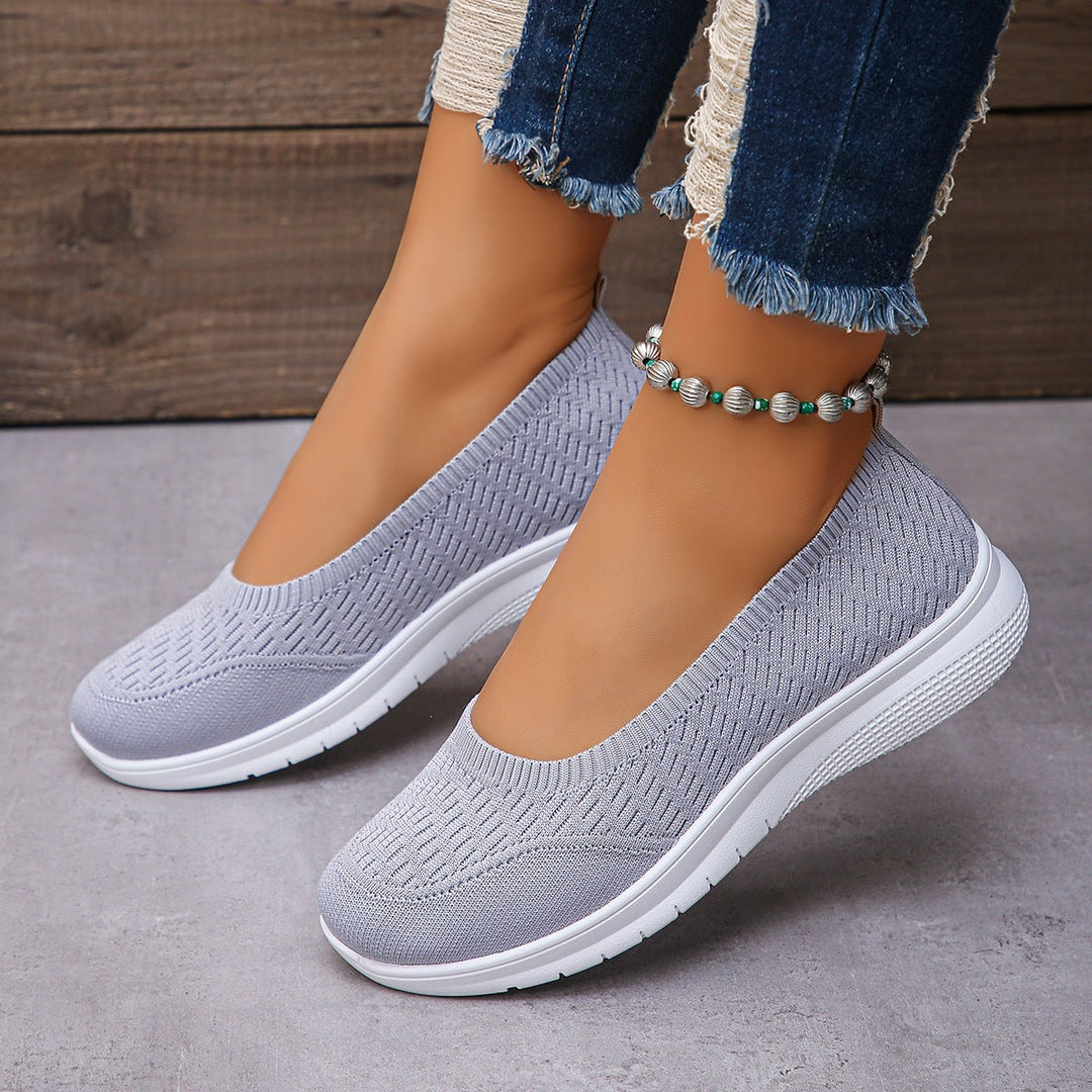 Damen Slip-On Freizeitschuhe mit atmungsaktivem Obermaterial Drune