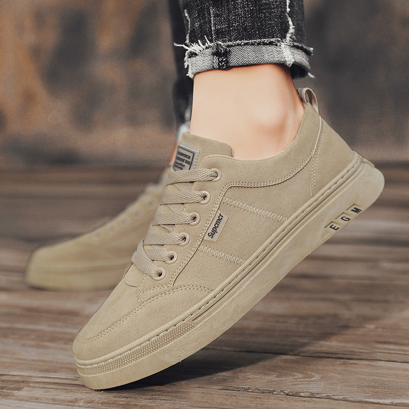 Herren Niedrige Velours‑Freizeit‑Sneaker mit gepolstertem Fersenkragen und dezenter Nahtstruktur Drune