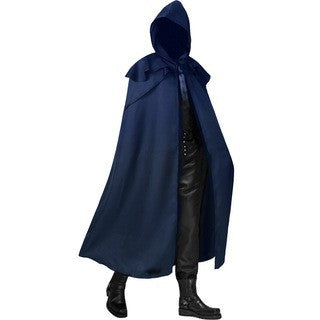 Unisex nan langer Kapuzenumhang mit weitem Fall, abnehmbarem Schultercape und verdecktem Bindesystem Drune