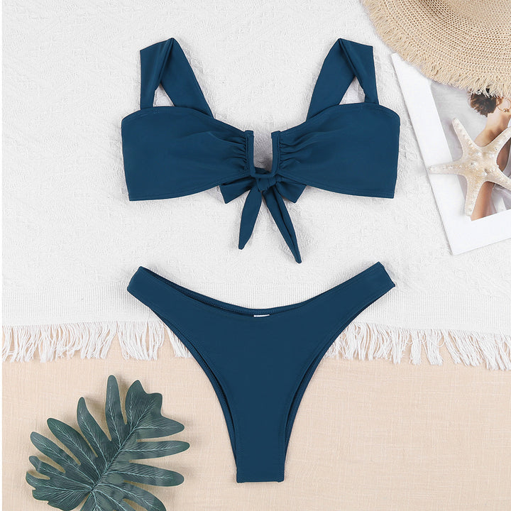 Damen Bikini-Set mit modischem Knotendesign und floralem Muster Drune