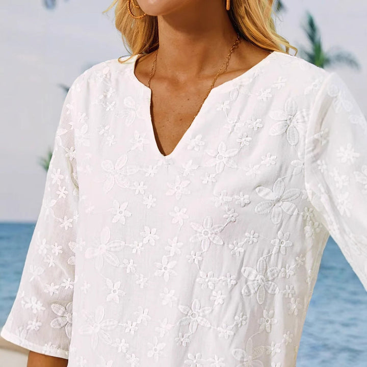 Damen Tunika-Kleid mit floralem Stickdesign Drune