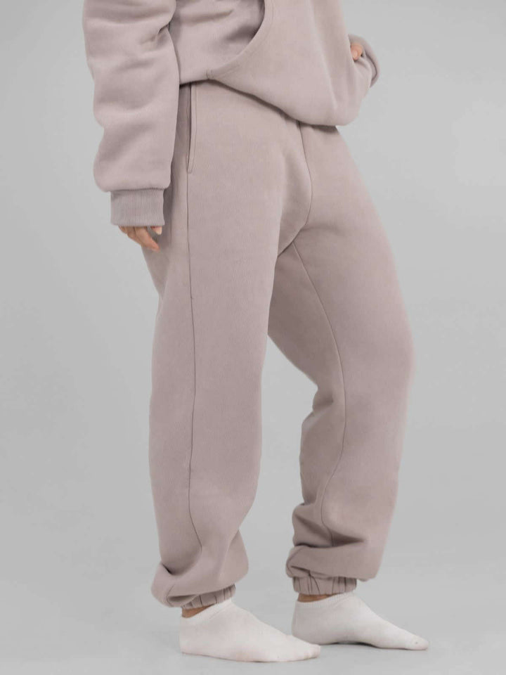 Damen nan lässige Sweatpants mit hohem Bund, seitlichen Eingrifftaschen und elastischen Bündchen Drune