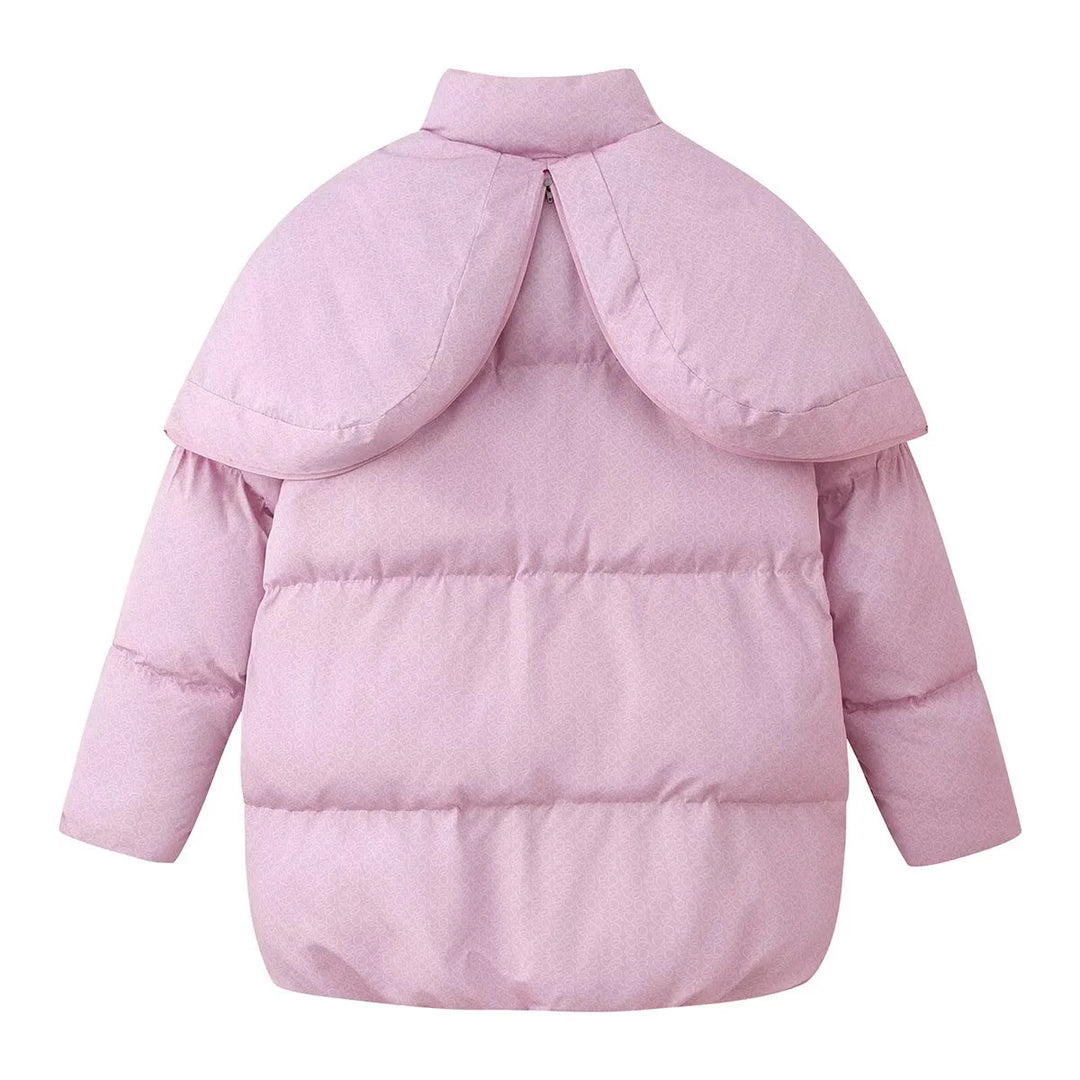 Damen nan gefütterter Oversize Steppmantel mit Kapuze, Thermowattierung und Pattentaschen Drune