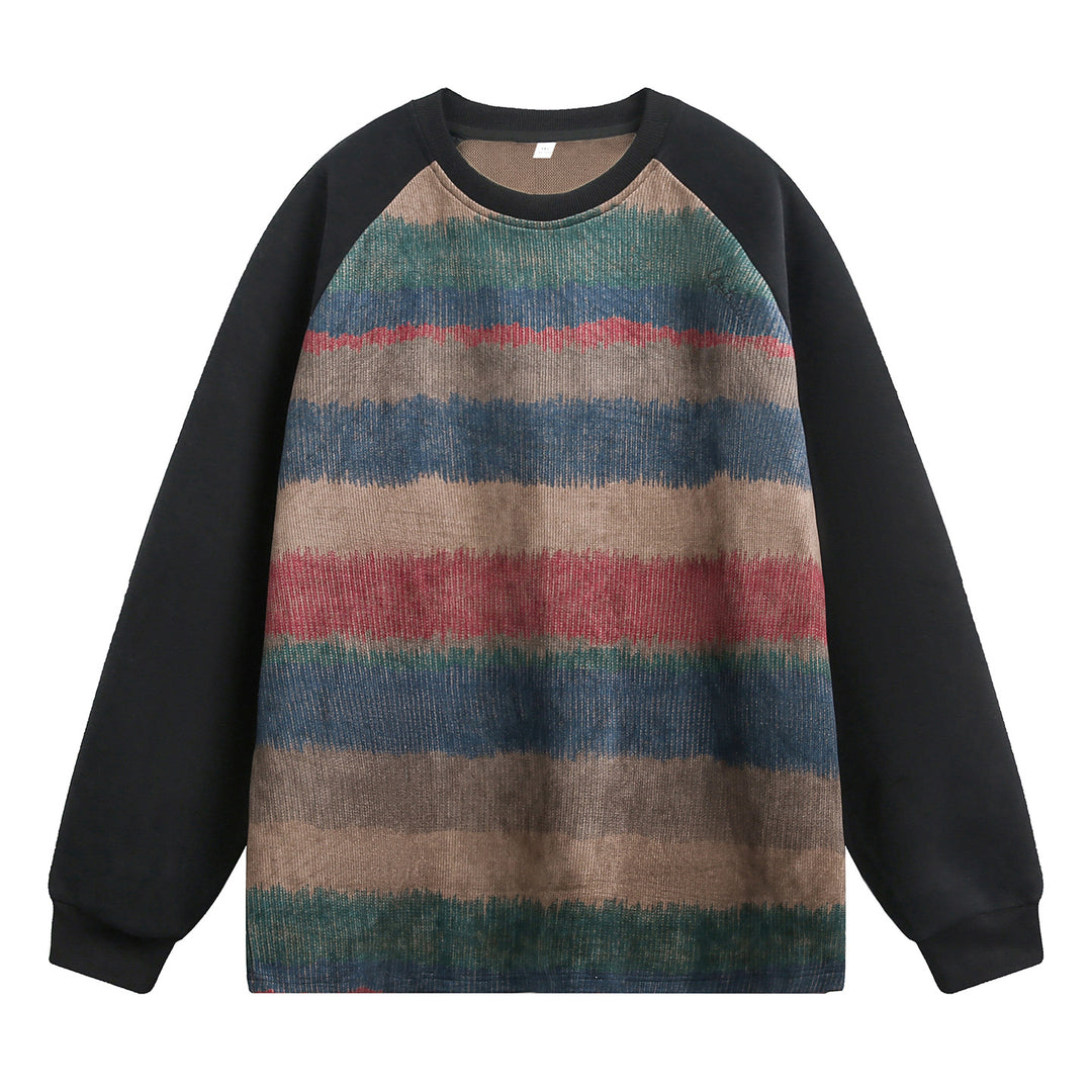 Unisex Oversize Pullover im Colorblock‑Strickmix mit Raglanärmeln Drune
