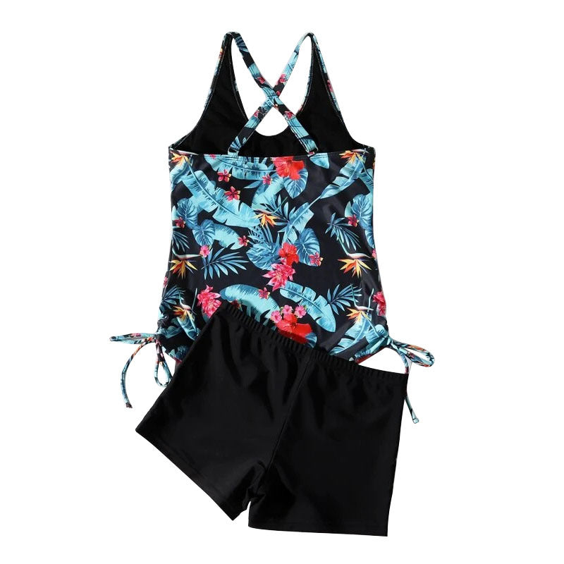 Damen Sport-Badeanzug mit floralem Muster und Shorts Drune