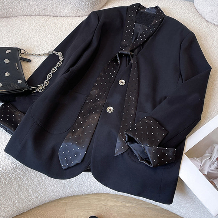 Damen Modischer Blazer mit integriertem Schal Drune