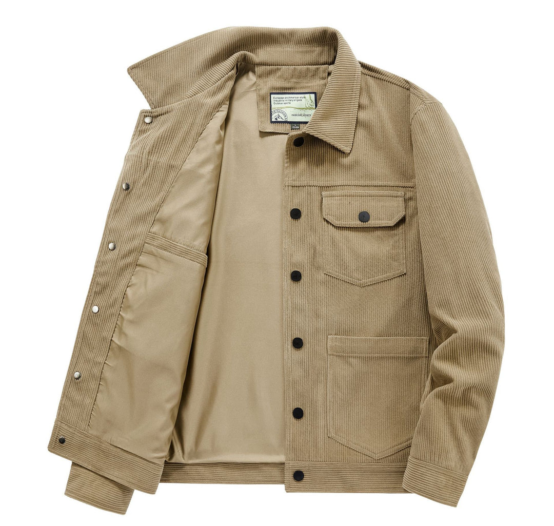 Herren Lässige Cordjacke mit Praktischen Taschen Drune