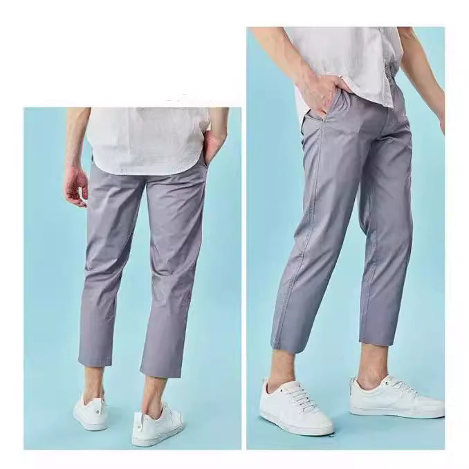 Herren Slim-Fit Chinohose mit schmal zulaufendem Bein und gekrempeltem Saum Drune