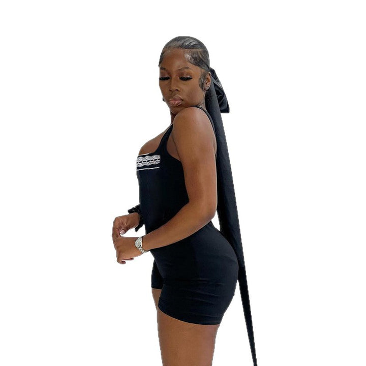 Damen Schwimmsuit mit eleganter Spitze und breiten Trägern Drune