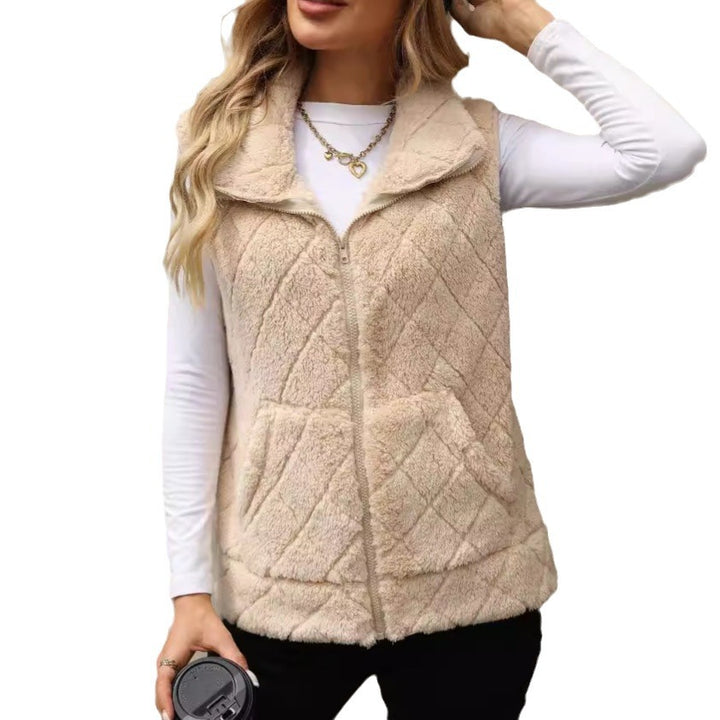 Damen Fleece-Weste mit modernem Steppmuster und praktischen Taschen Drune