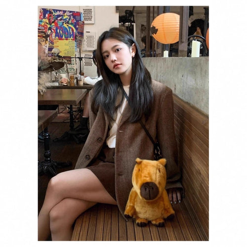 Damen Plüsch-Capybara-Umhängetasche mit Kuscheltier-Design Drune