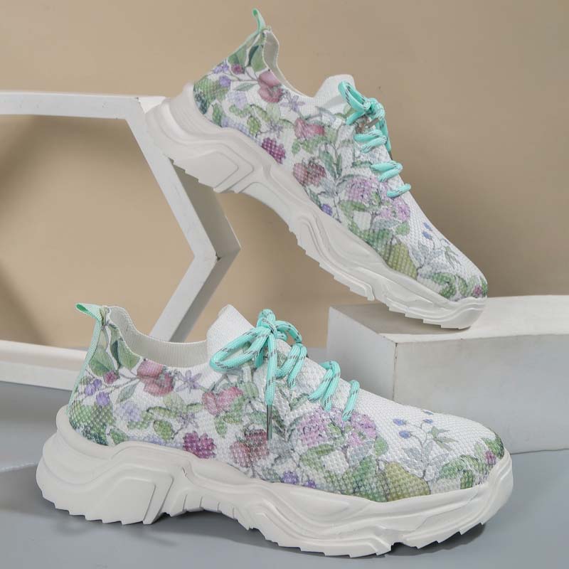 Drune | Breite Sneaker Mit Blumenmuster Für Damen