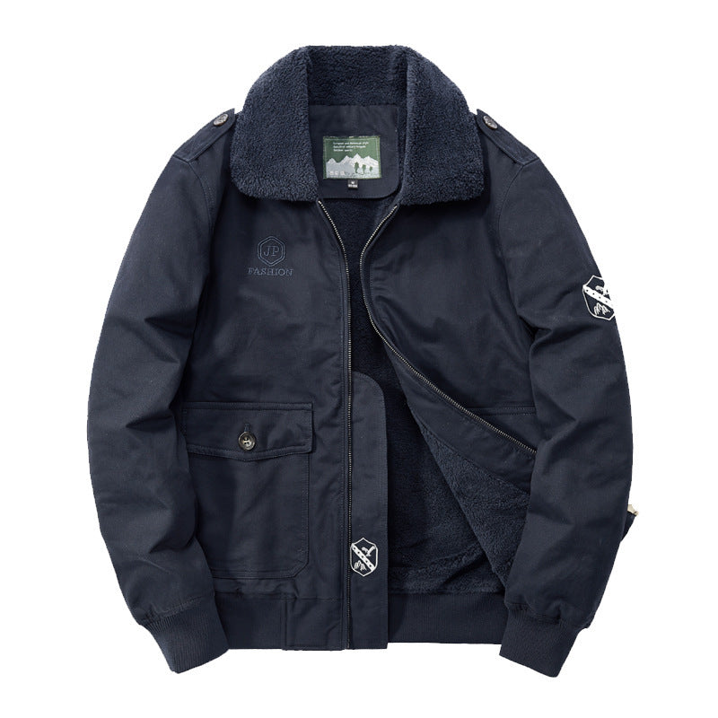 Herren Modische Übergangsjacke mit Teddy-Futter Drune