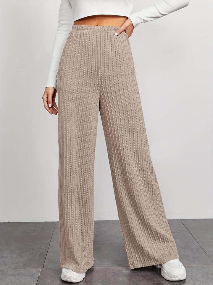 Damen Weitgeschnittene Strickhose mit raffiniertem Strukturmuster Drune