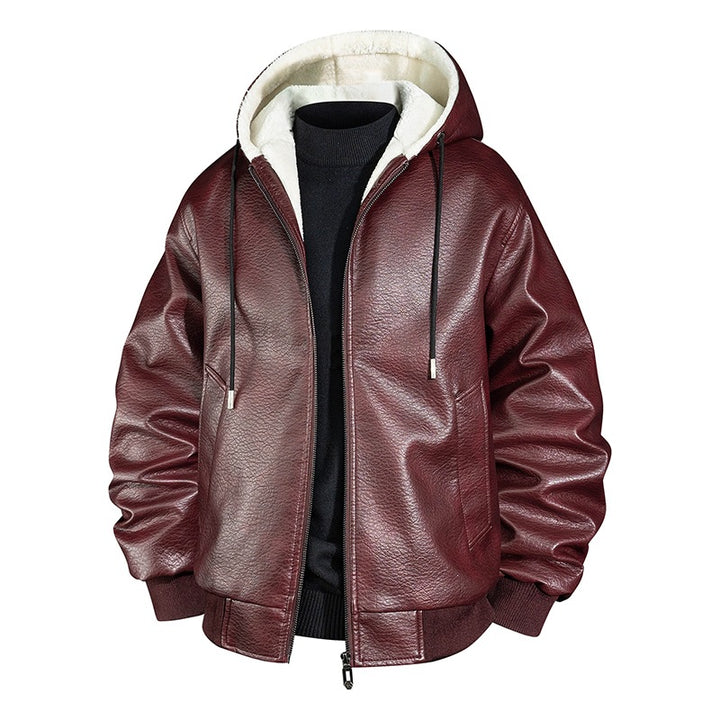 Herren Coole Kunstlederjacke mit kuscheliger Innenausstattung Drune