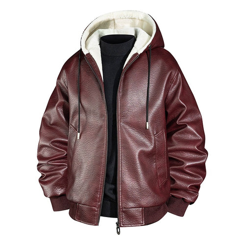 Herren Coole Kunstlederjacke mit kuscheliger Innenausstattung Drune