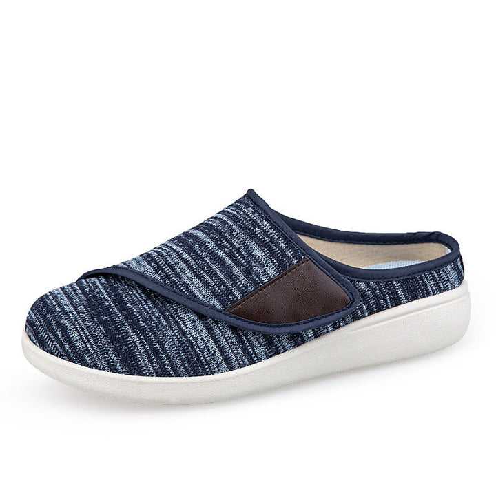 Herren nan orthopädischer Pantoffel mit verstellbarem Klettverschluss, atmungsaktivem Mesh und stoßdämpfender Schaumstoffsohle Drune
