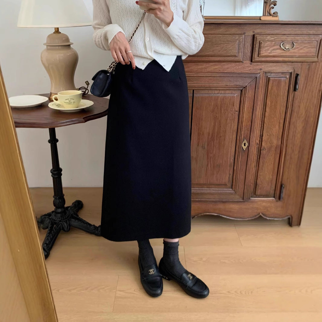 Damen Eleganter Maxi-Rock mit hohem Bund und zeitlosem Schnitt Drune