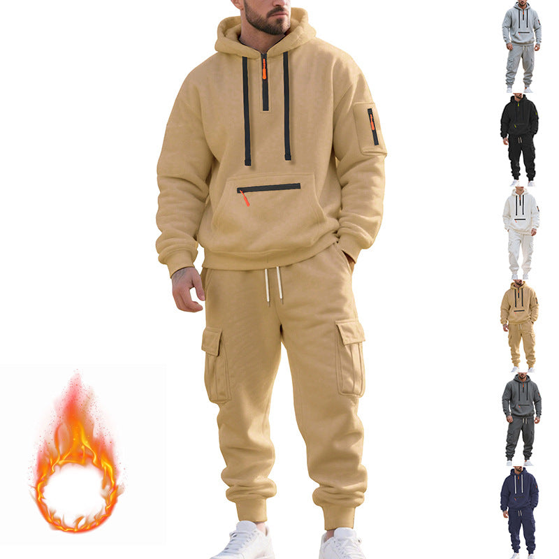 Herren Sportliches Cargo-Set mit Kapuzenpullover und praktischen Taschen Drune