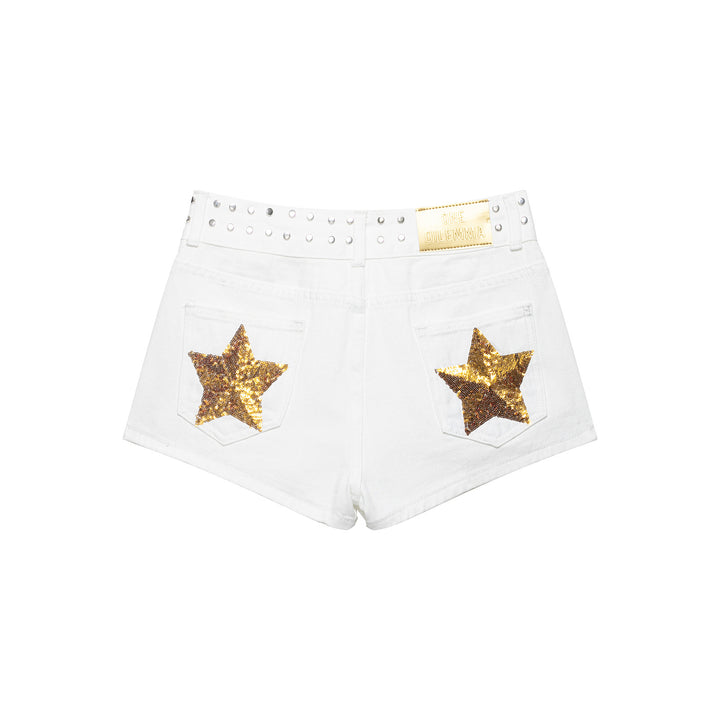 Damen-Shorts mit dekorativem Nietenbund und modernem Schnitt Drune